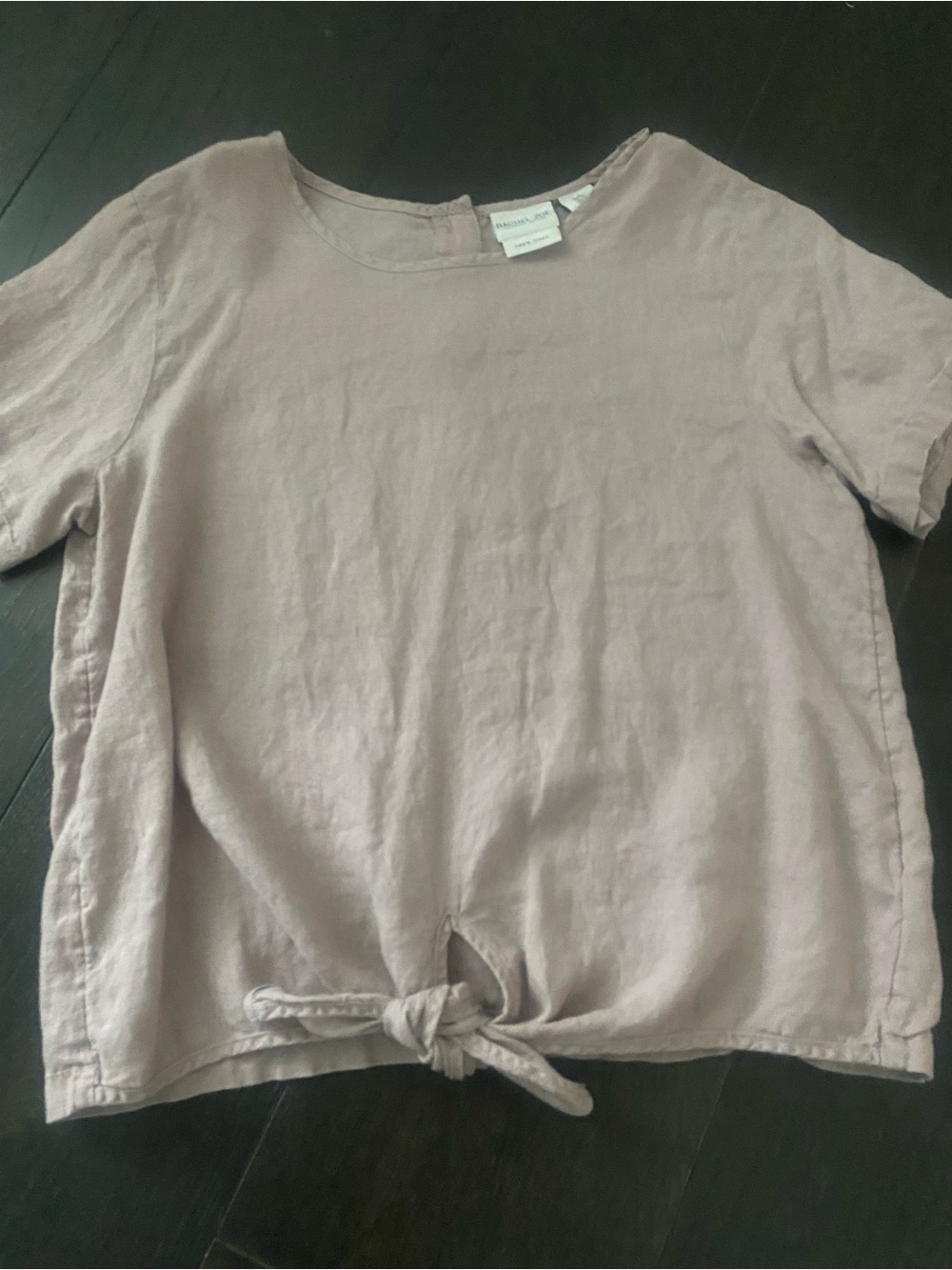 Rachel Zoe Short Sleeve Tie-Front Top in Dusty Mauve